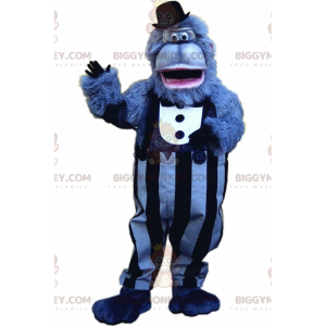 Blauwe gorilla BIGGYMONKEY™ mascottekostuum met stijlvolle