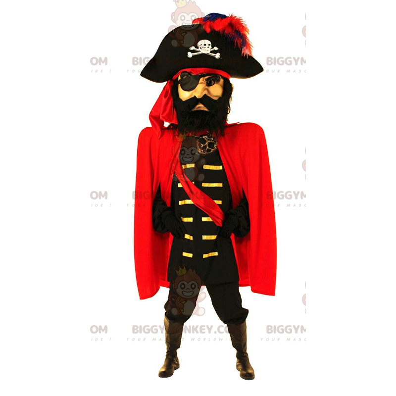 Piratkaptajn BIGGYMONKEY™ maskotkostume, stort piratkostume -