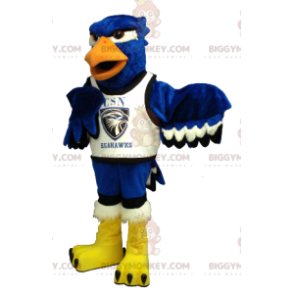 Costume de mascotte BIGGYMONKEY™ d'aigle bleu noir et blanc -