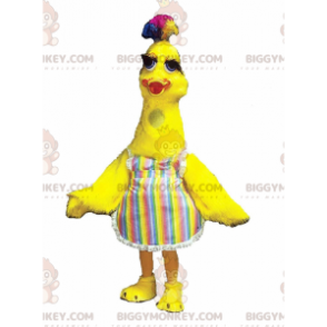 Traje de mascote Big Yellow Bird BIGGYMONKEY™ com cabelo