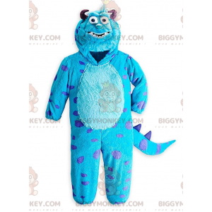 BIGGYMONKEY™ mascot costume of Sully, the famous blue monster