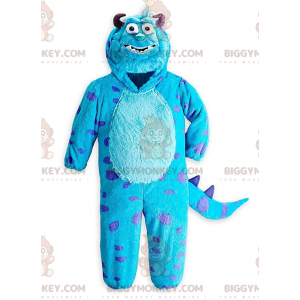 BIGGYMONKEY™ maskotdräkt av Sully, det berömda blå monstret i