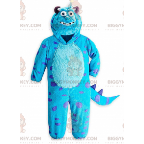 BIGGYMONKEY™ mascot costume of Sully, the famous blue monster