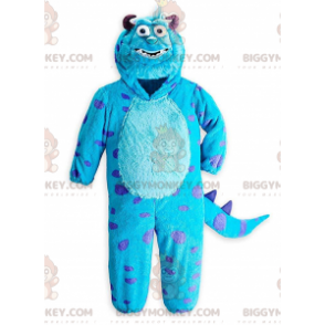 BIGGYMONKEY™ maskotdräkt av Sully, det berömda blå monstret i