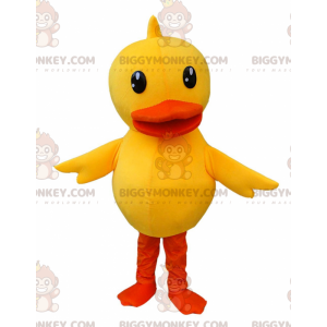 Traje de mascote BIGGYMONKEY™ pato amarelo, traje de canário
