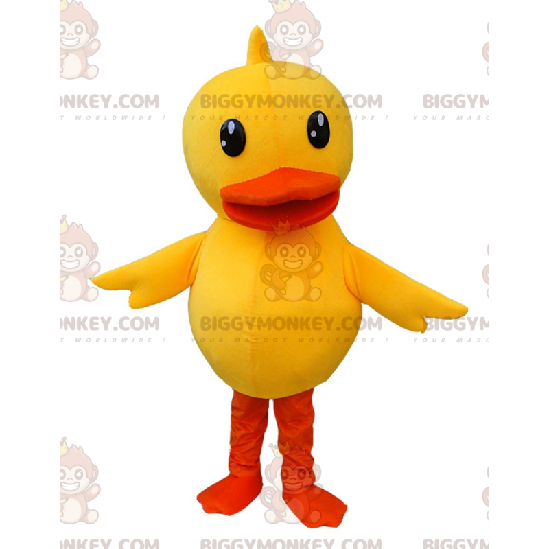 Traje de mascote BIGGYMONKEY™ pato amarelo, traje de canário