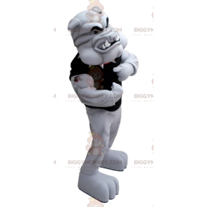 Costume de mascotte BIGGYMONKEY™ de bulldog gris très musclé -