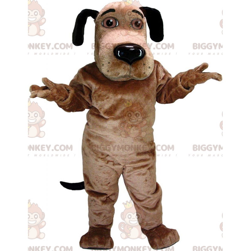 Costume de mascotte BIGGYMONKEY™ de chien marron et noir aux