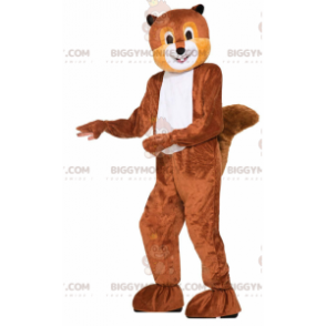 Kostým maskota BIGGYMONKEY™ hnědobílá veverka, lesní kostým –