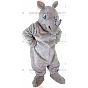 BIGGYMONKEY™ Giant Rhinoceros Mascot Costume, Horned Animal