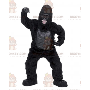 Costume de mascotte BIGGYMONKEY™ de gorille noir très réaliste