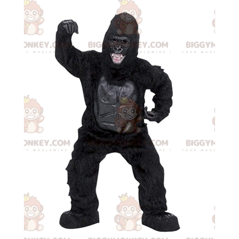 Costume da mascotte BIGGYMONKEY™ gorilla nero molto realistico