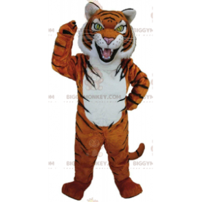Costume da mascotte BIGGYMONKEY™ tigre arancione, bianca e nera