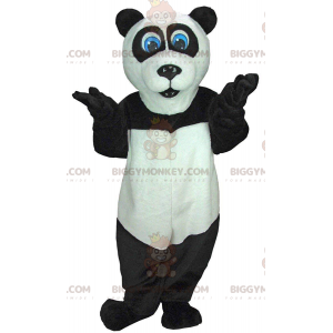 Kostium maskotki BIGGYMONKEY™ Czarno-biała panda z niebieskimi
