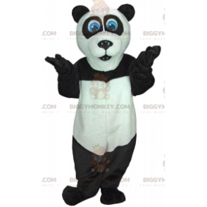 Traje de mascote BIGGYMONKEY™ Panda preto e branco com olhos