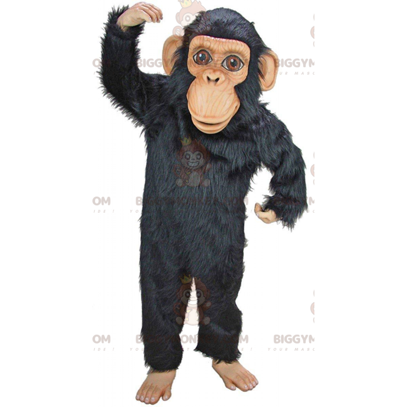 Chimpansee BIGGYMONKEY™ mascottekostuum, zeer realistisch zwart