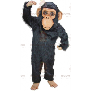 Chimpanse BIGGYMONKEY™ maskot kostume, meget realistisk sort