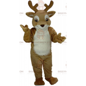 Costume de mascotte BIGGYMONKEY™ de cerf marron et blanc