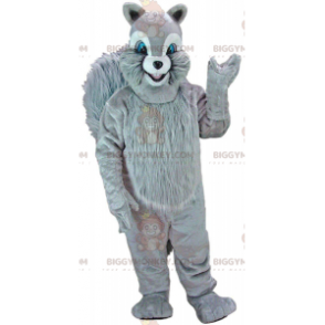 BIGGYMONKEY™ mascot costume gray squirrel with blue eyes