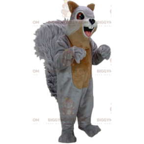 BIGGYMONKEY™ costume da mascotte scoiattolo grigio e marrone