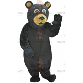 Forbløffet udseende sort bjørn BIGGYMONKEY™ maskot kostume