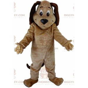 BIGGYMONKEY™ mascottekostuum beige en bruine hond, pluche