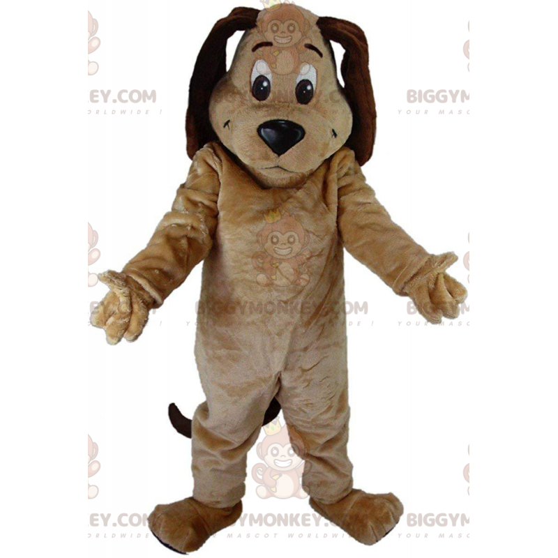 Traje de mascote BIGGYMONKEY™ cachorro bege e marrom, fantasia