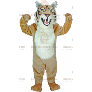 Costume de mascotte BIGGYMONKEY™ de tigre beige et blanc