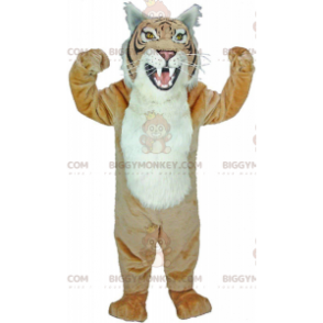 BIGGYMONKEY™ mascot costume beige and white tiger, giant