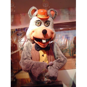 Costume de mascotte BIGGYMONKEY™ de souris grise en costume