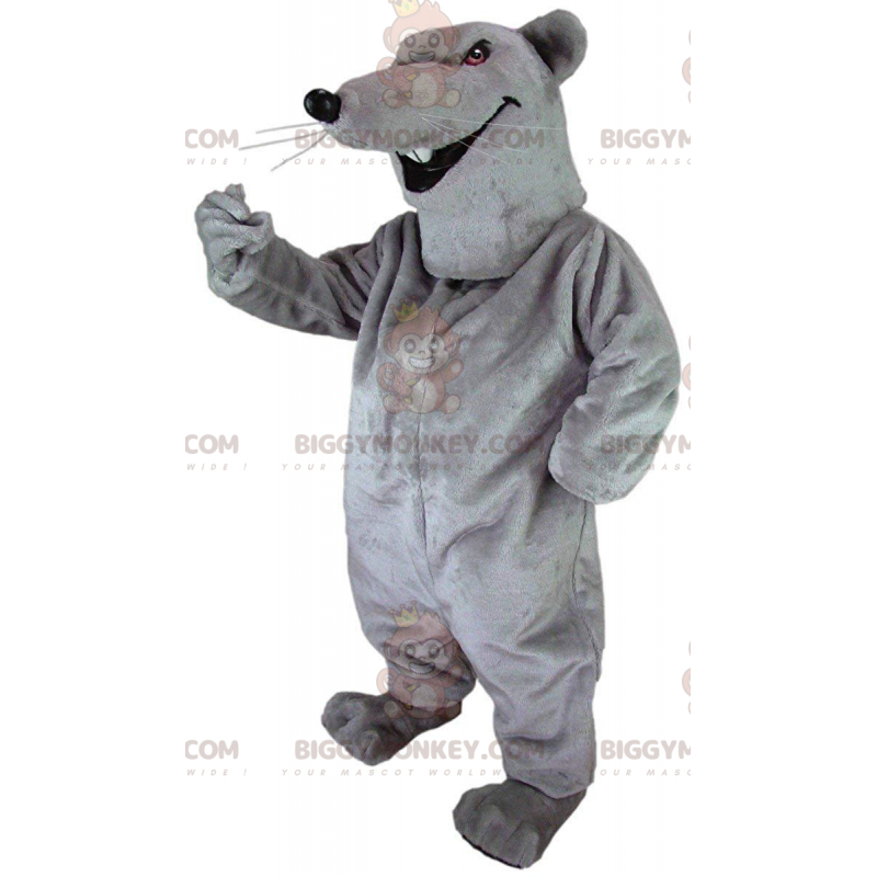 Traje de mascote BIGGYMONKEY™ de rato cinza, fantasia de