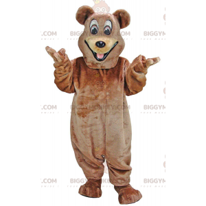 Happy Bear BIGGYMONKEY™ mascottekostuum, glimlachend