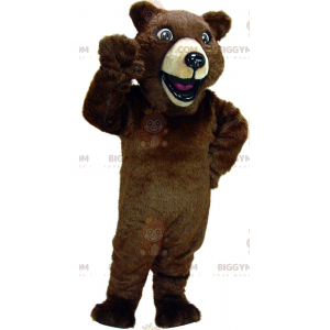 Costume de mascotte BIGGYMONKEY™ d'ours marron très réaliste