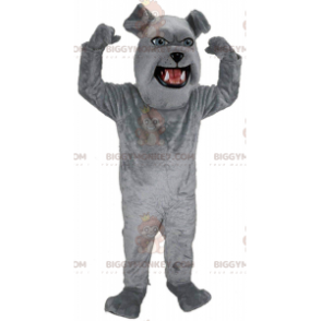 BIGGYMONKEY™ Gigantisch Bulldog-mascottekostuum, grijs pluche