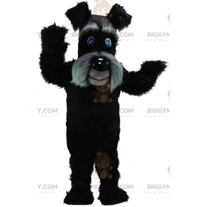 BIGGYMONKEY™ costume mascotte terrier nero e grigio, costume