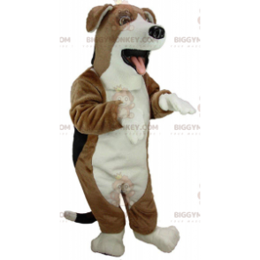 BIGGYMONKEY™ mascot costume of brown, white and black beagle