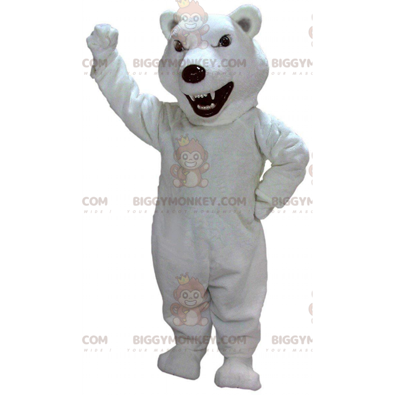 BIGGYMONKEY™ maskotdräkt isbjörn, grizzlybjörn, läskig