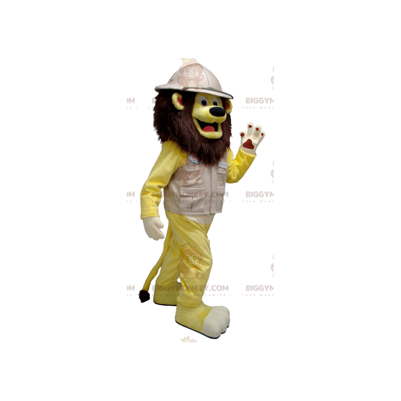 BIGGYMONKEY™ Costume da mascotte Leone giallo in costume da