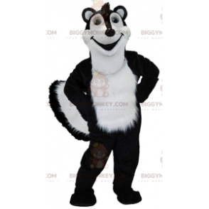 Costume de mascotte BIGGYMONKEY™ de mouffette noir et blanche