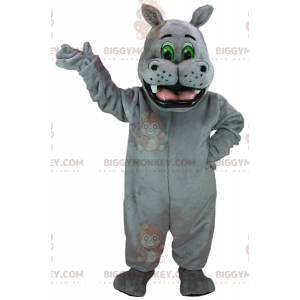 BIGGYMONKEY™ gigantische grijze nijlpaard mascotte kostuum