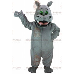 BIGGYMONKEY™ costume mascotte ippopotamo gigante grigio