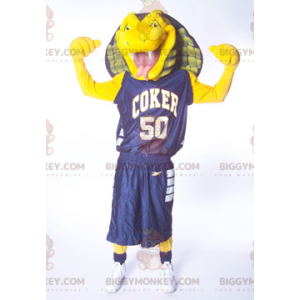 BIGGYMONKEY™ Costume da mascotte serpente Cobra giallo verde e