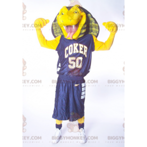 BIGGYMONKEY™ Yellow Green and Blue Cobra Snake Mascot Costume –