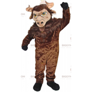 Costume de mascotte BIGGYMONKEY™ de bison marron géant, costume