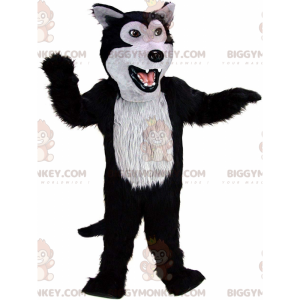 Kostium maskotka czarno-szary wilk BIGGYMONKEY™, kostium