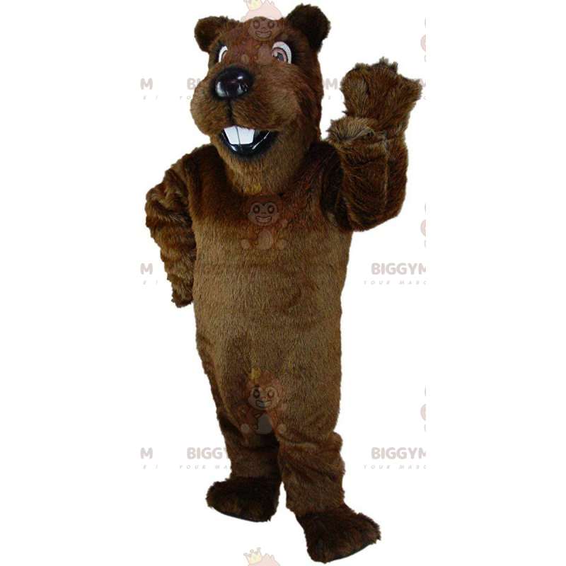 Brown beaver BIGGYMONKEY™ mascot costume, rodent costume, giant