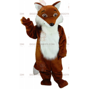 Realistic orange and white fox BIGGYMONKEY™ mascot costume, fox