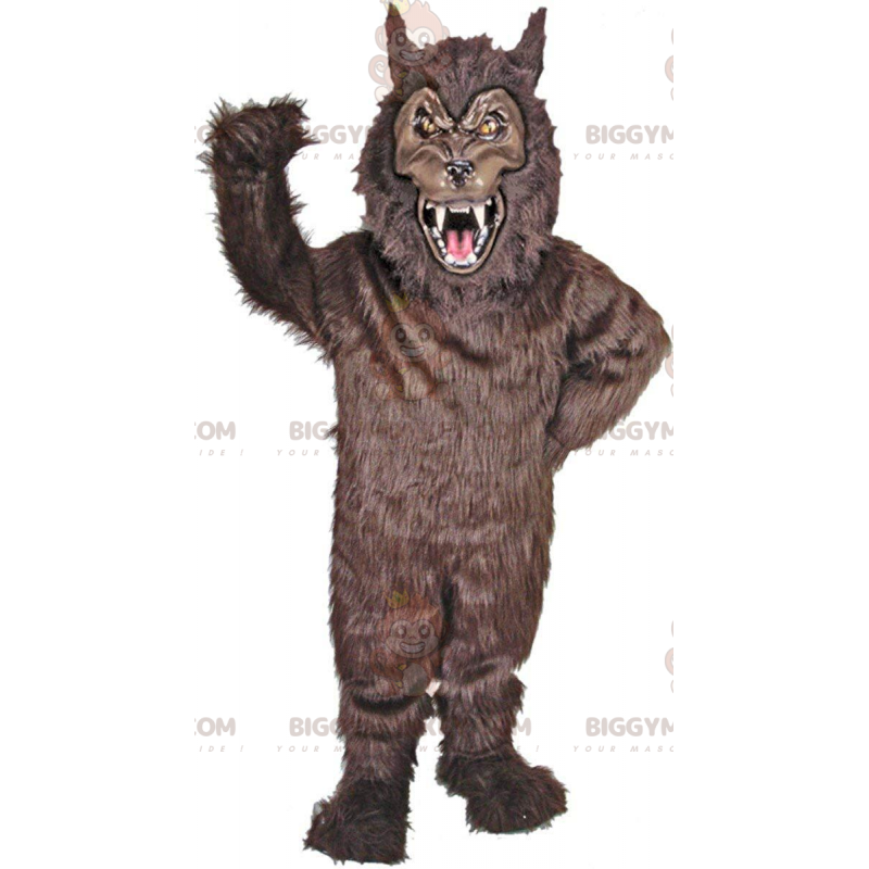 BIGGYMONKEY™ Scary Black Werewolf Mascot Costume, Dangerous