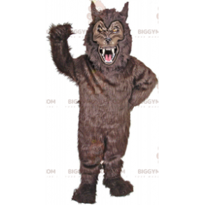 BIGGYMONKEY™ enge zwarte weerwolf mascottekostuum, gevaarlijke