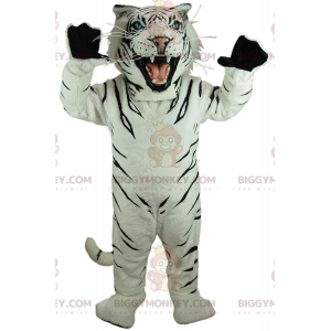 Costume de mascotte BIGGYMONKEY™ de tigre blanc et noir